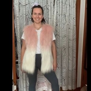 Guess Pink Faux Fur Vest